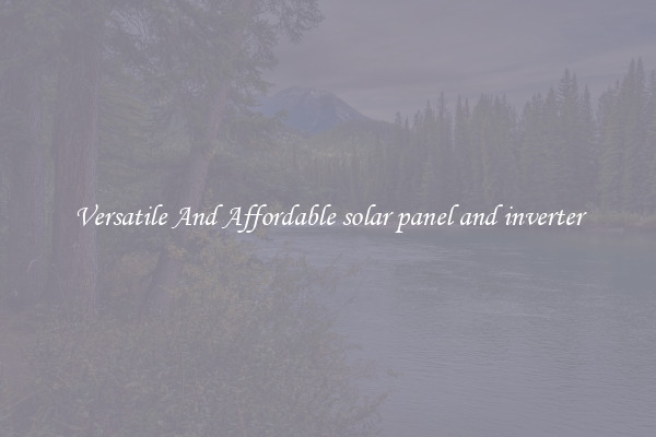 Versatile And Affordable solar panel and inverter
