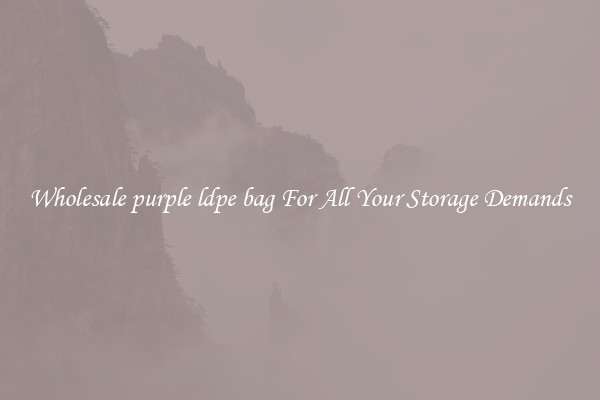 Wholesale purple ldpe bag For All Your Storage Demands