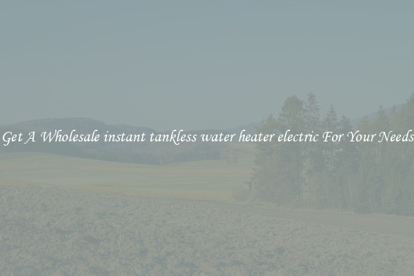 Get A Wholesale instant tankless water heater electric For Your Needs