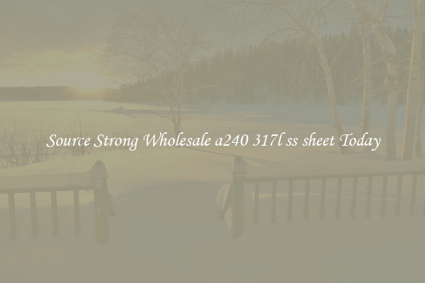 Source Strong Wholesale a240 317l ss sheet Today
